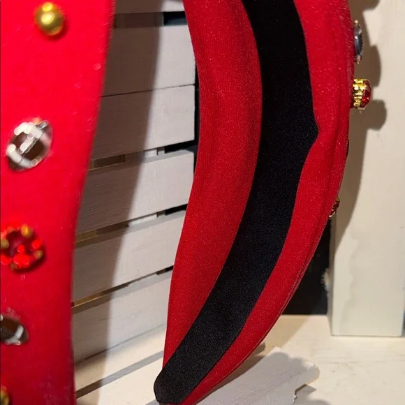 Red Embellished Football Headband - Picture 5 of 7